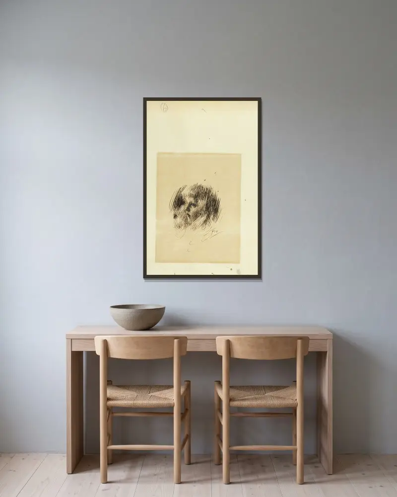 Flickhuvud av Anders Zorn inramad på en vägg