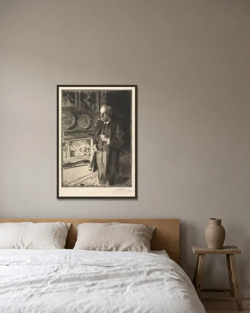 Henry Marquand av Anders Zorn inramad på en vägg