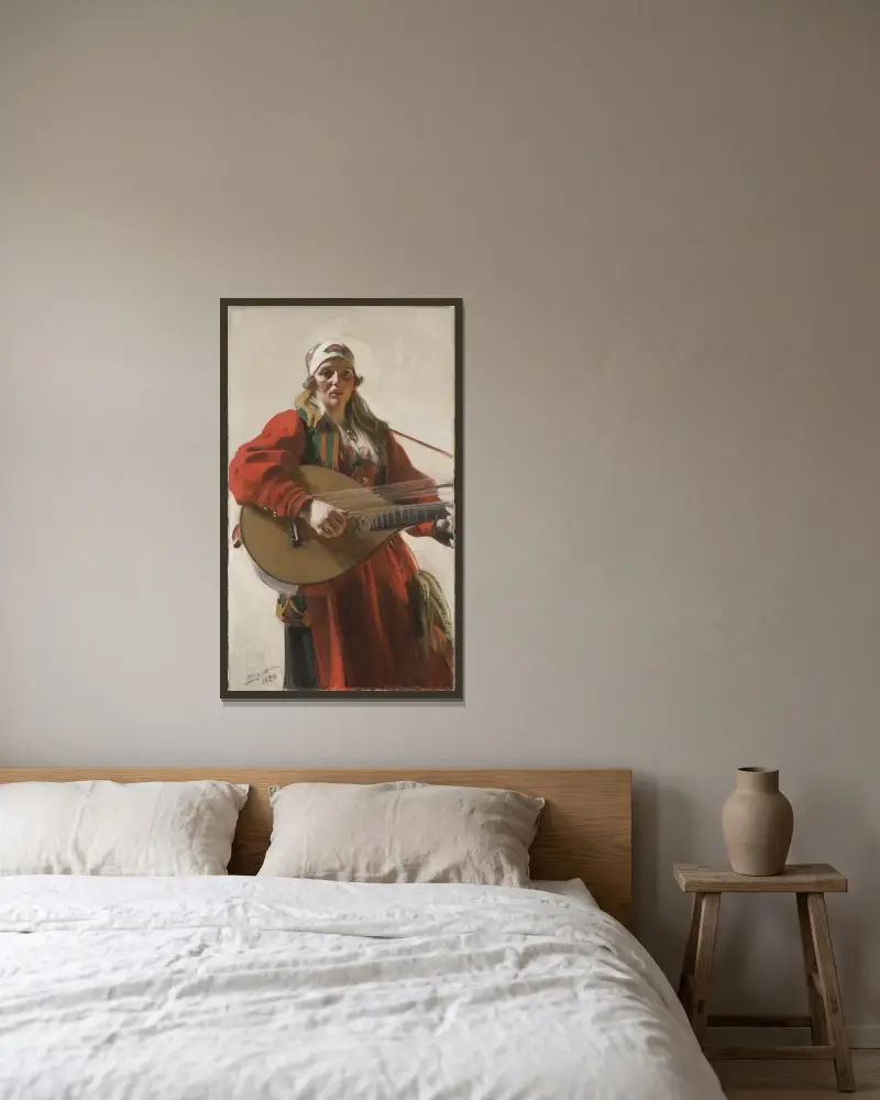 Hemlandstoner av Anders Zorn inramad på en vägg