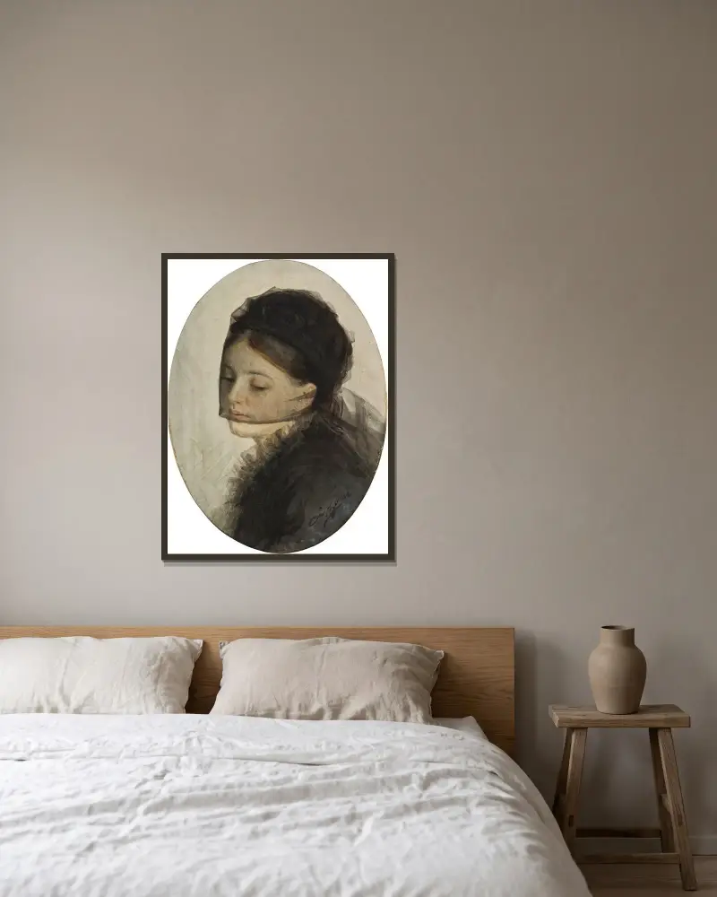 I sorg av Anders Zorn inramad på en vägg