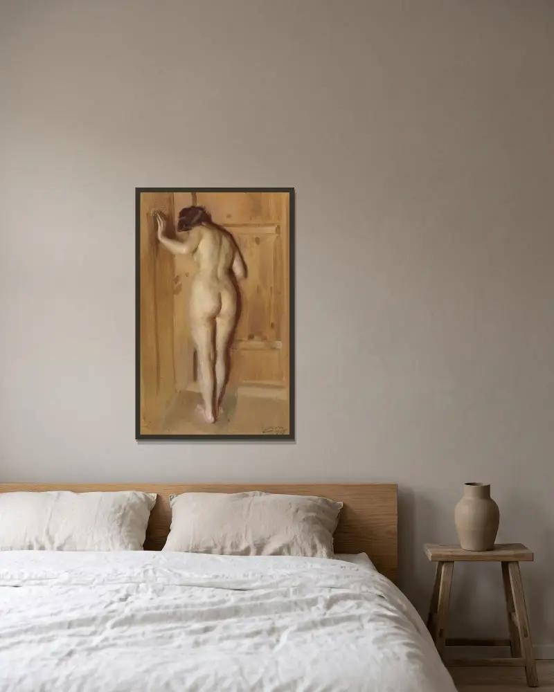 Kuvådörren av Anders Zorn inramad på en vägg