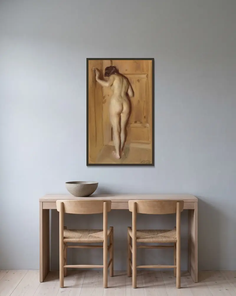 Kuvådörren av Anders Zorn inramad på en vägg