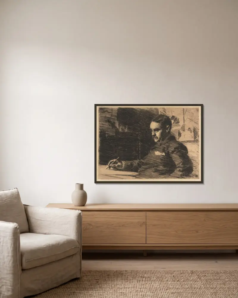Advokat Wade av Anders Zorn inramad på en vägg