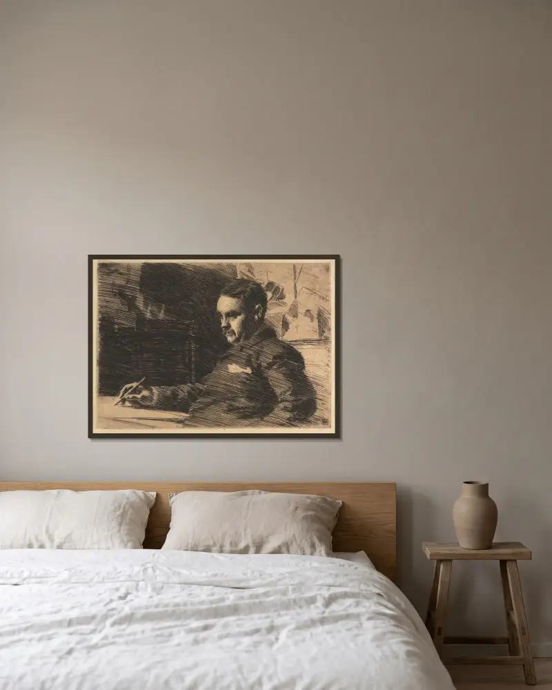 Advokat Wade av Anders Zorn inramad på en vägg