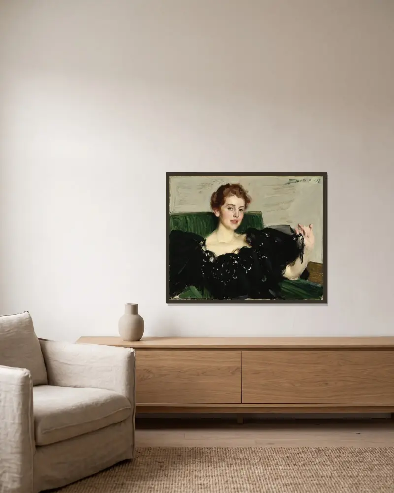 Lucy Turner Joy av Anders Zorn inramad på en vägg