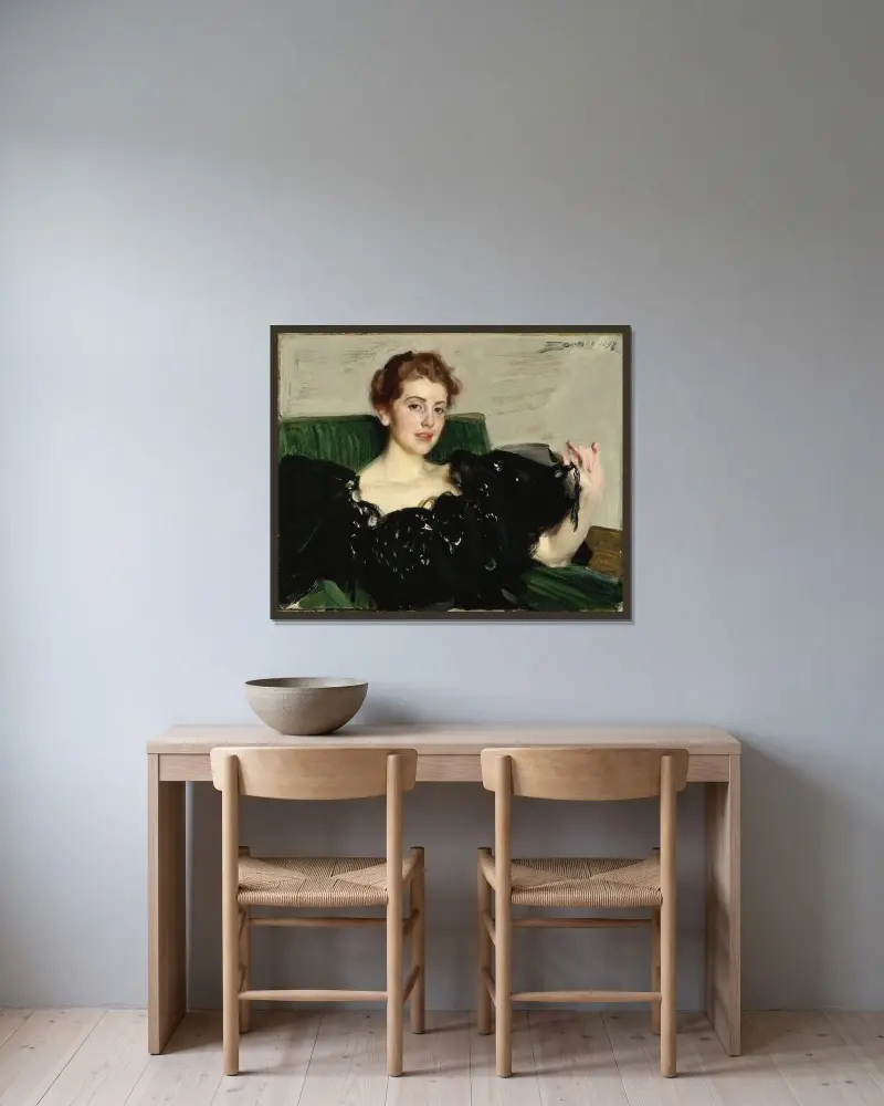 Lucy Turner Joy av Anders Zorn inramad på en vägg