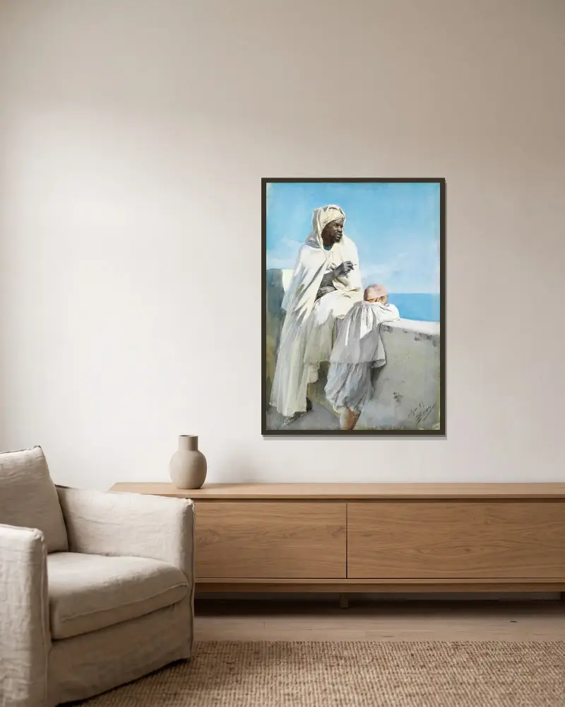 Mężczyzna i chłopiec w Algierze, Anders Zorn w ramie na ścianie