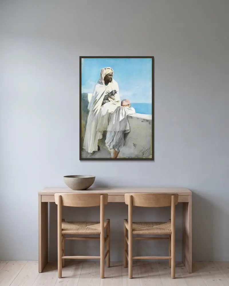 Mężczyzna i chłopiec w Algierze, Anders Zorn w ramie na ścianie