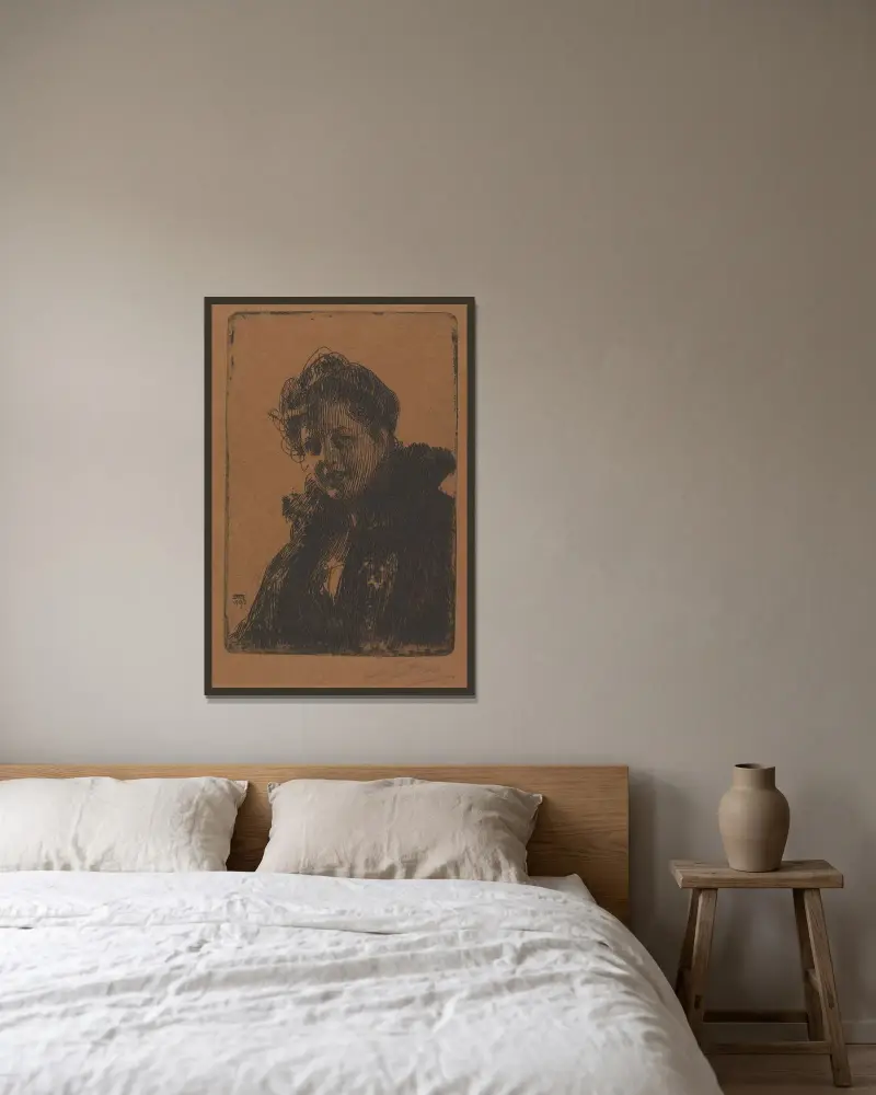 Fru Granberg av Anders Zorn inramad på en vägg