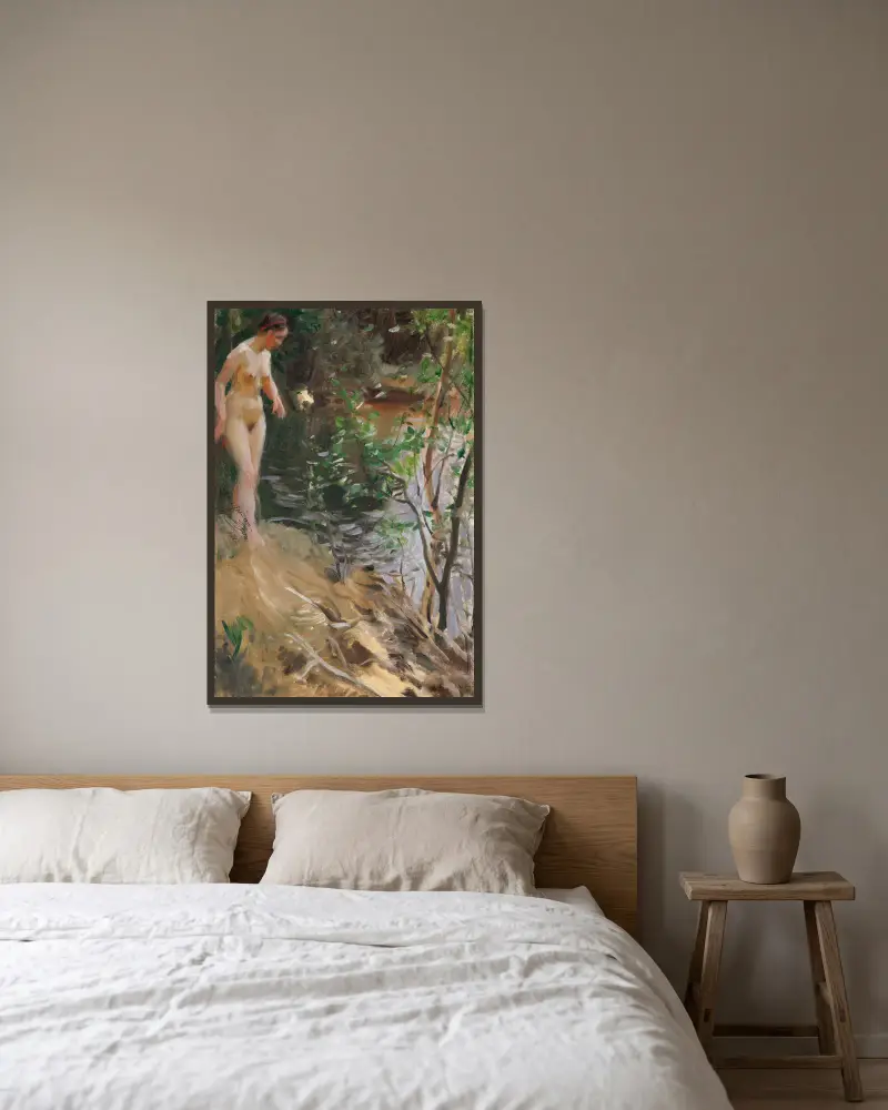 Modelka na brzegu, Anders Zorn w ramie na ścianie