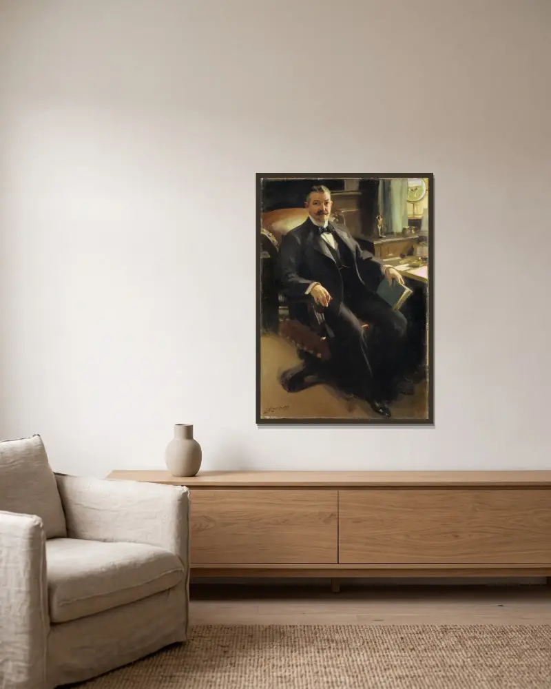 Mr. Henry Clay Pierce von Anders Zorn gerahmt an einer Wand