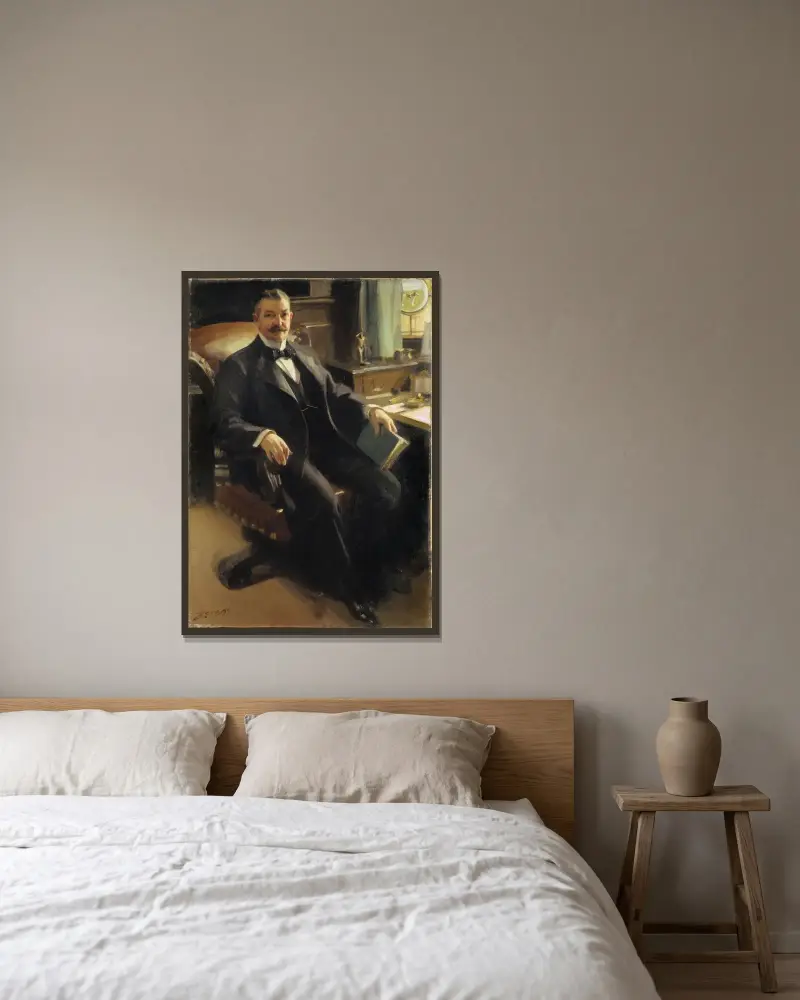 Mr. Henry Clay Pierce von Anders Zorn gerahmt an einer Wand