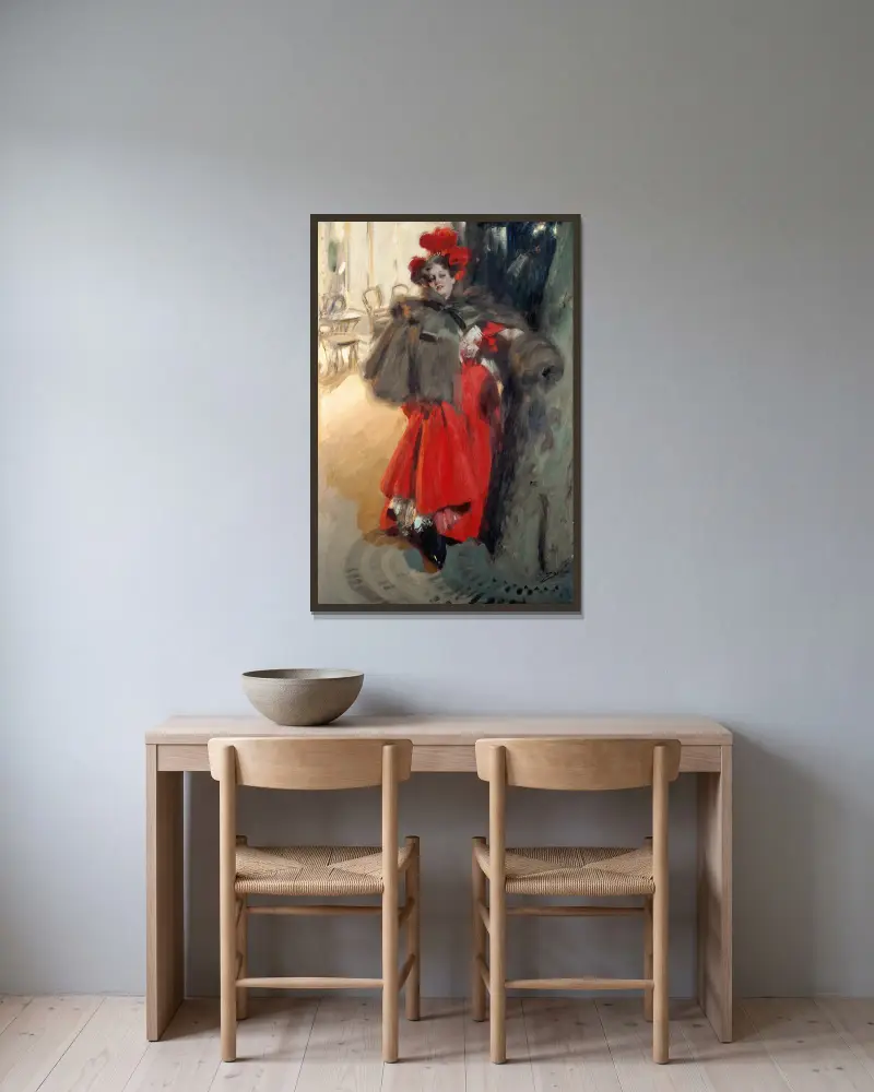 Nattlig effekt av Anders Zorn inramad på en vägg