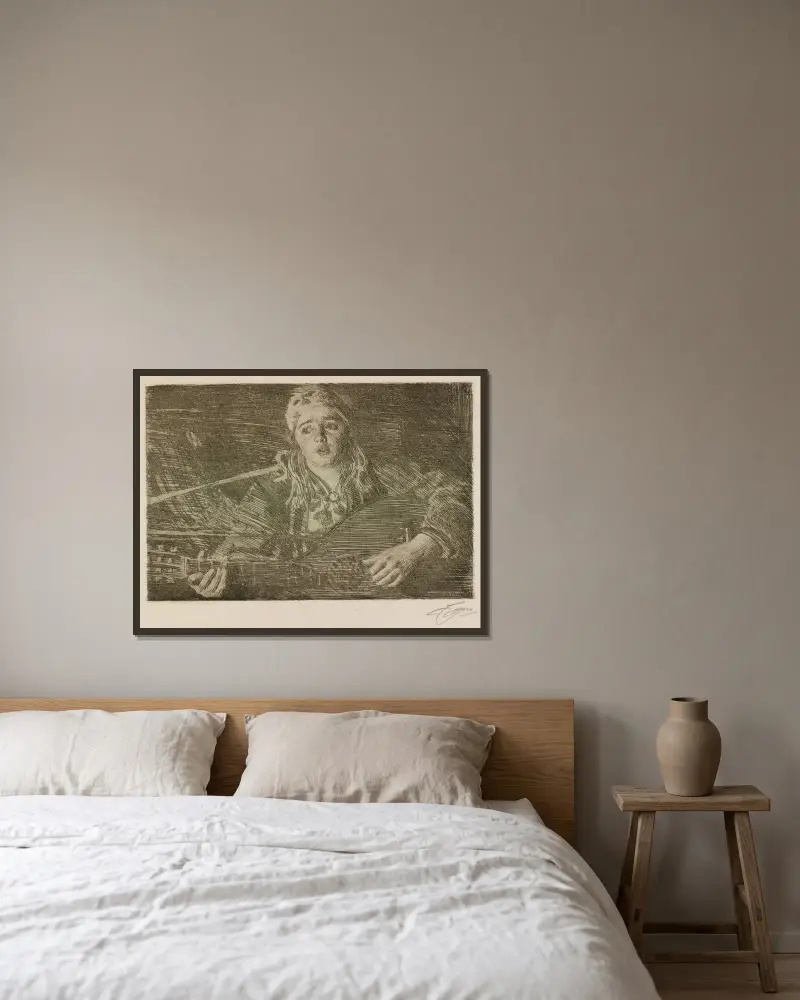 Ols Maria av Anders Zorn inramad på en vägg