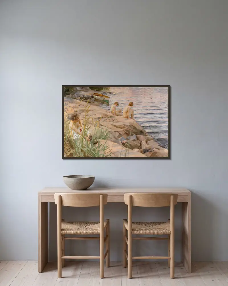 Plener, Anders Zorn w ramie na ścianie