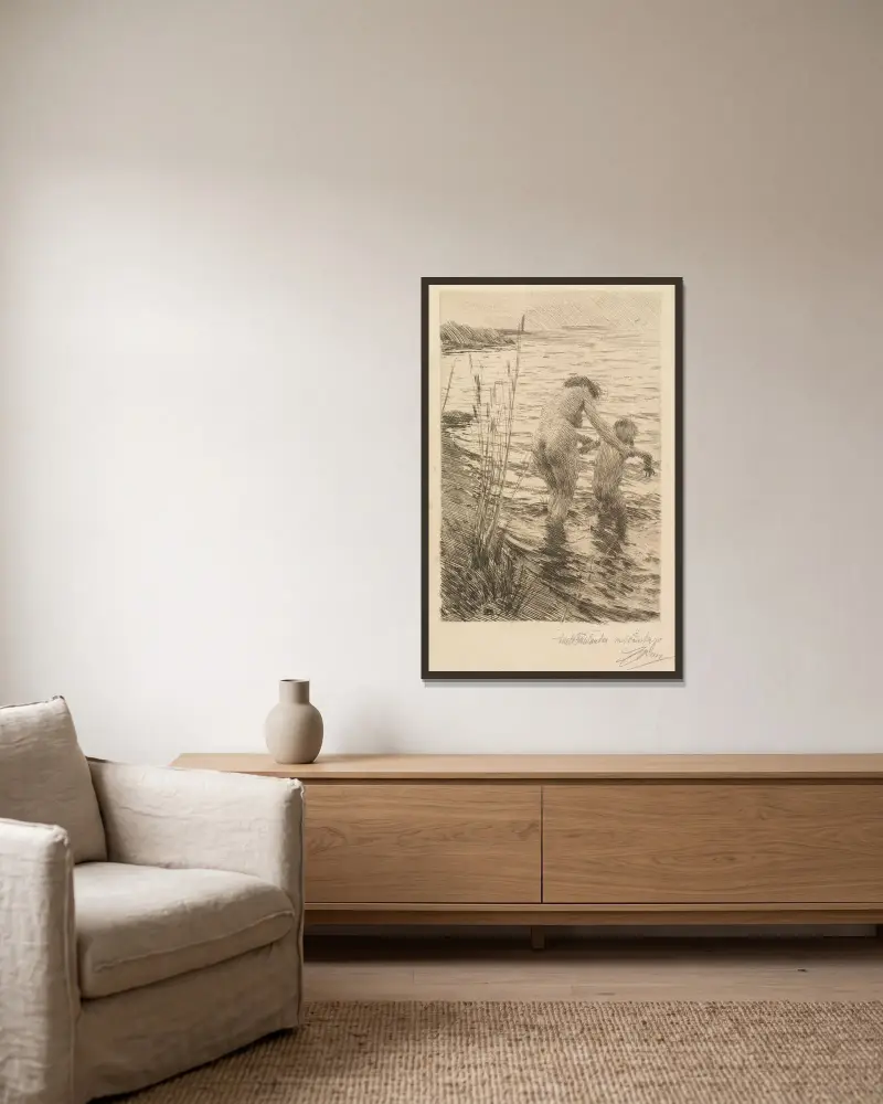 Premiere von Anders Zorn gerahmt an einer Wand