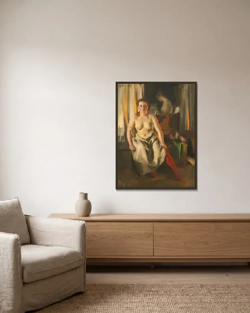 Czerwone pończochy, Anders Zorn w ramie na ścianie