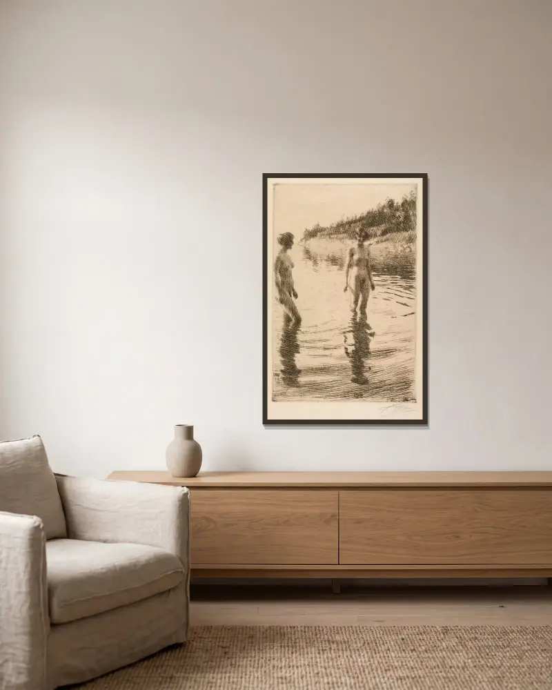Mělčina, Anders Zorn v rámu na stěně