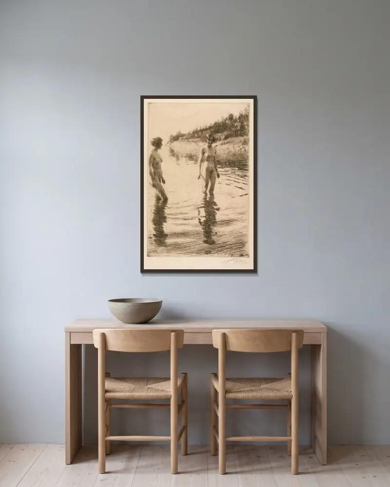 Mělčina, Anders Zorn v rámu na stěně