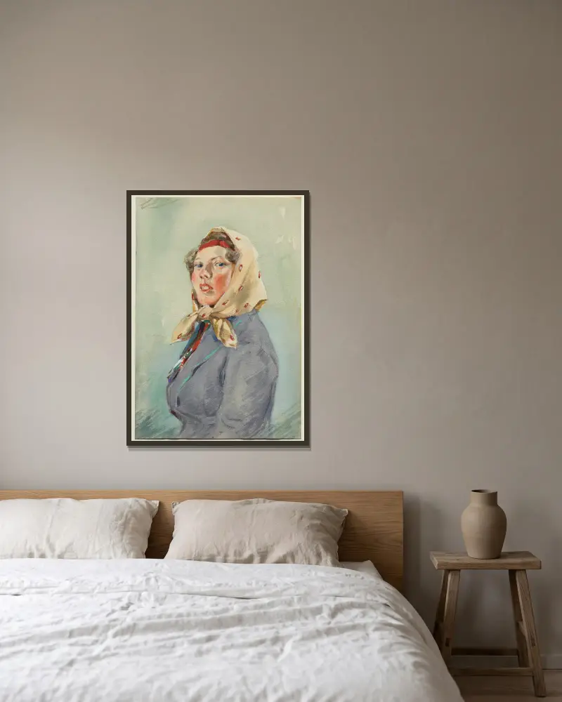 Skerikulla av Anders Zorn inramad på en vägg