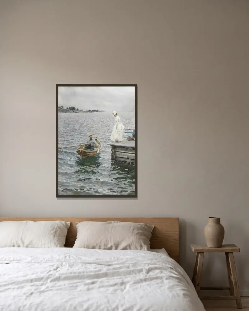Sommervergnügen von Anders Zorn gerahmt an einer Wand