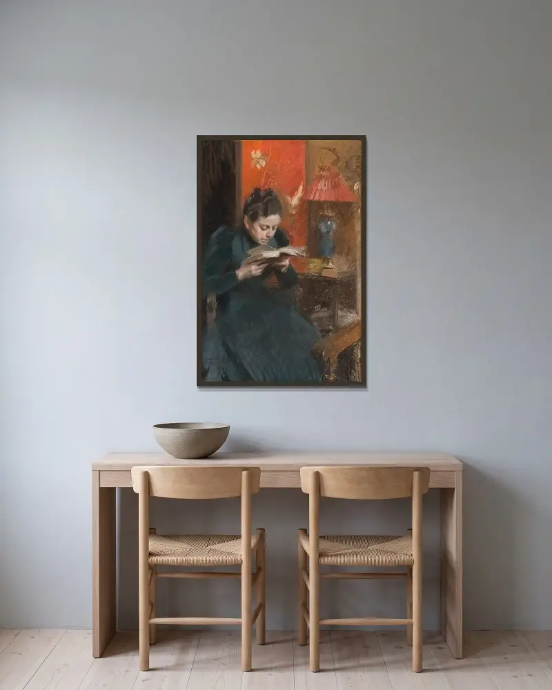 Konstnärens hustru av Anders Zorn inramad på en vägg