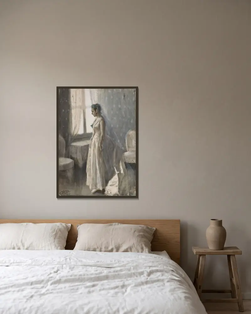 Die Braut von Anders Zorn gerahmt an einer Wand