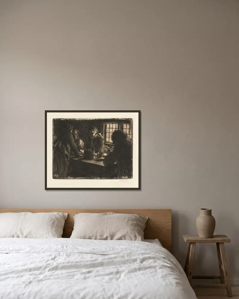 Die Brautjungfer von Anders Zorn gerahmt an einer Wand