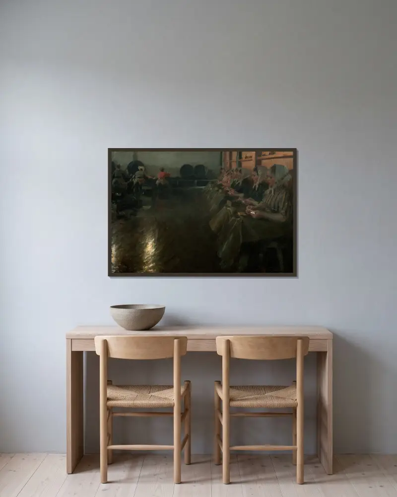 Stora bryggeriet av Anders Zorn inramad på en vägg