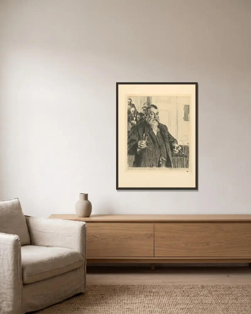 Skålen av Anders Zorn inramad på en vägg