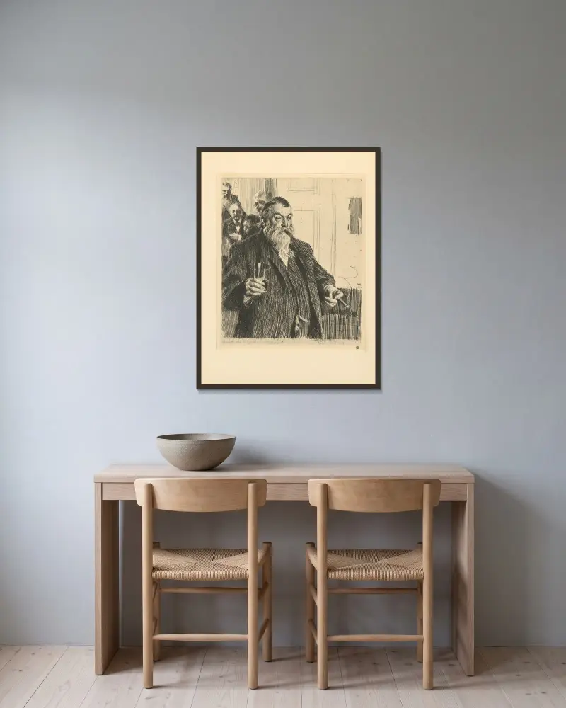 Skålen av Anders Zorn inramad på en vägg