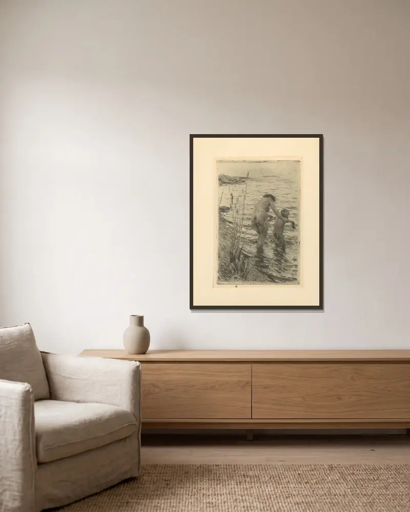 Eine Premiere – Nr. 1 von Anders Zorn gerahmt an einer Wand