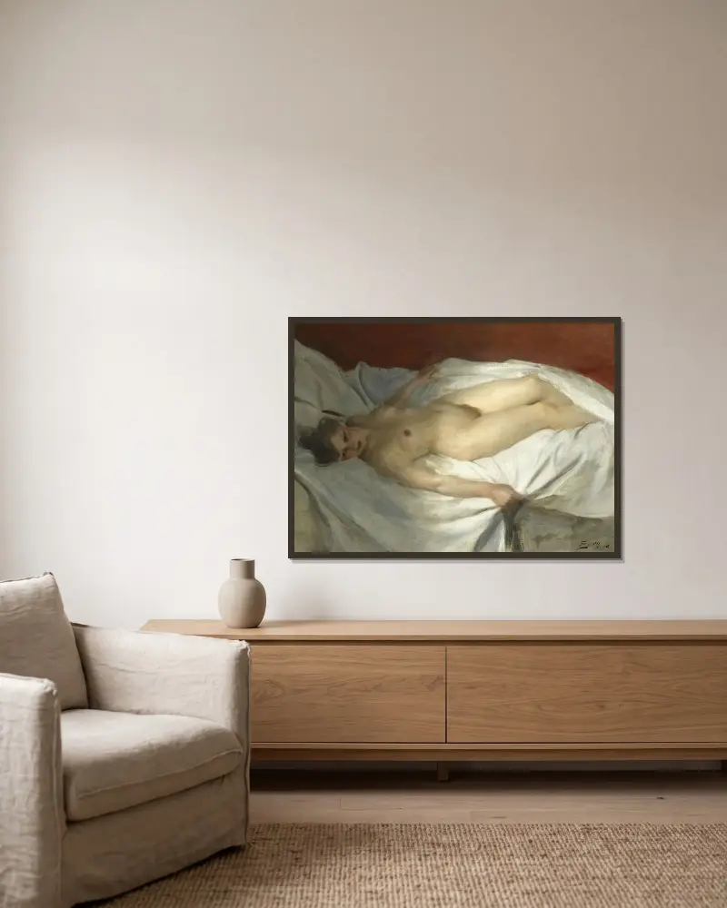 Uppvaknande av Anders Zorn inramad på en vägg