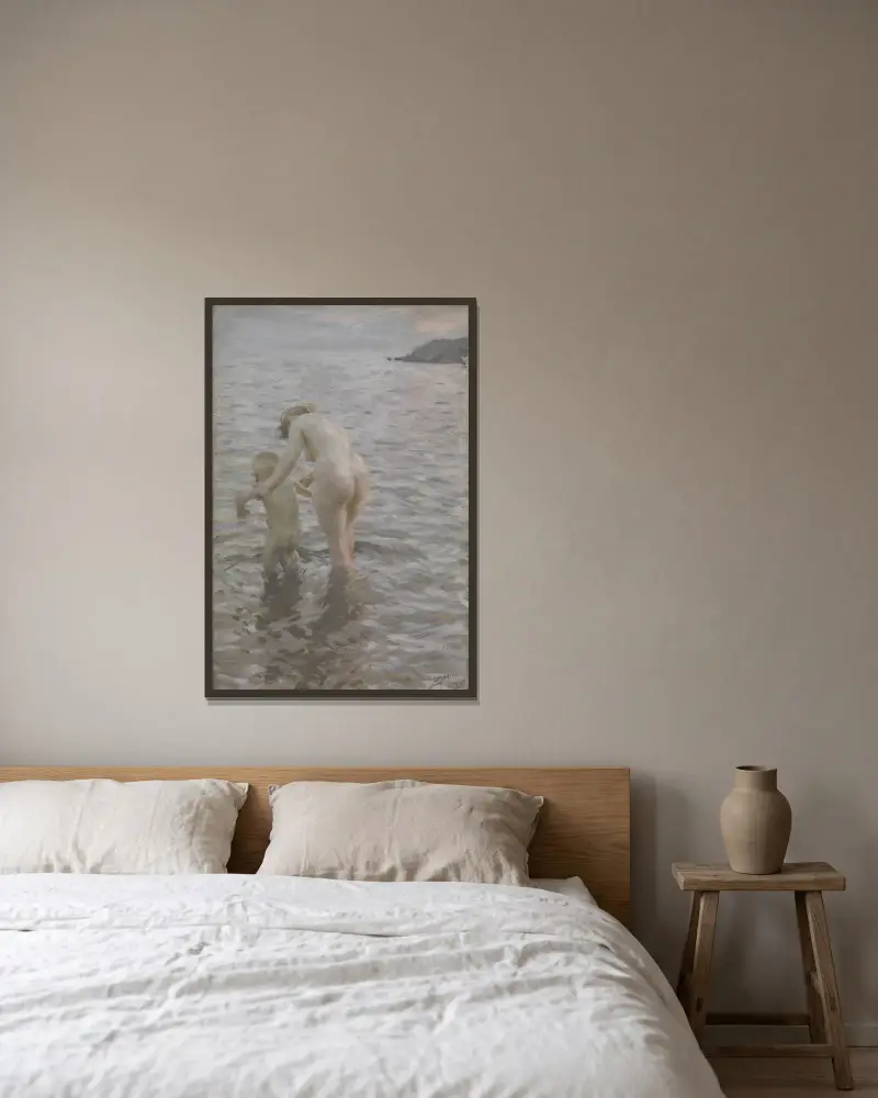 Med mor av Anders Zorn inramad på en vägg