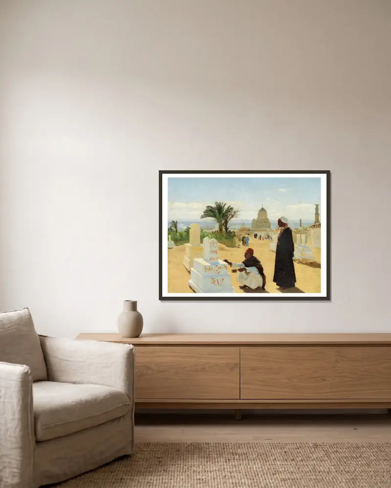 Das Grab des Apostels Jakobus und des Propheten Zacharias von Hans Andersen Brendekilde gerahmt an einer Wand