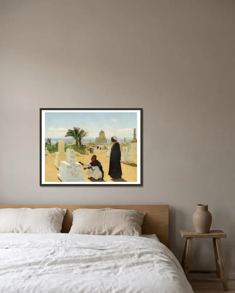 Das Grab des Apostels Jakobus und des Propheten Zacharias von Hans Andersen Brendekilde gerahmt an einer Wand