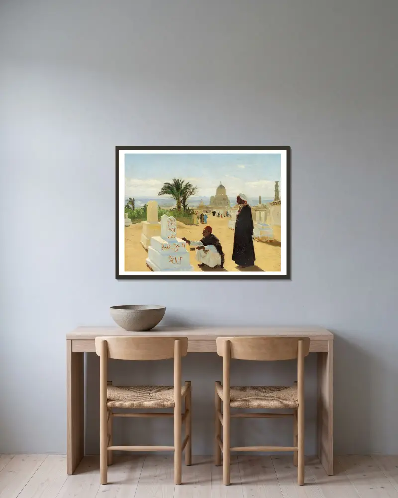 Das Grab des Apostels Jakobus und des Propheten Zacharias von Hans Andersen Brendekilde gerahmt an einer Wand