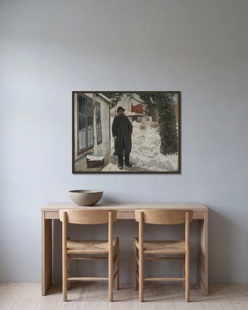 At the Old House av Laurits Andersen Ring inramad på en vägg