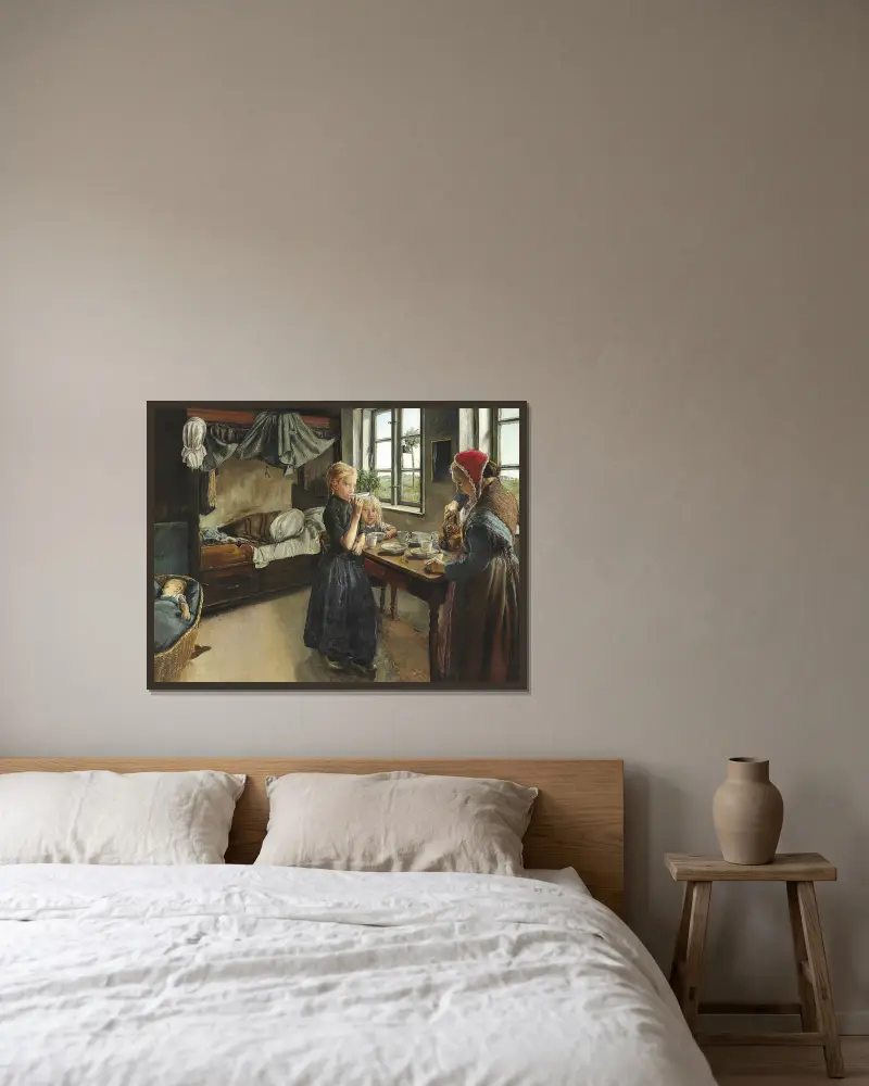 Interieur aus dem Dorf Ring von Laurits Andersen Ring gerahmt an einer Wand