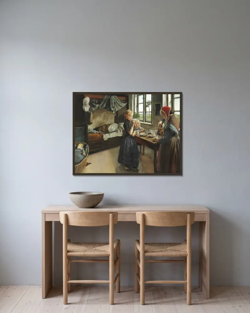 Interieur aus dem Dorf Ring von Laurits Andersen Ring gerahmt an einer Wand