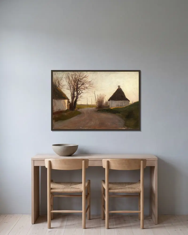 Landschaft von Laurits Andersen Ring gerahmt an einer Wand