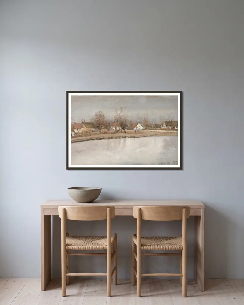 Bydammen vid Ring, Själland av Laurits Andersen Ring inramad på en vägg