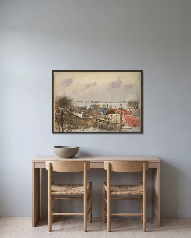 Pohled z Roskilde směrem k fjordu, Laurits Andersen Ring v rámu na stěně