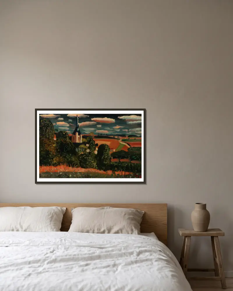 Vue de Donnemarie-en-Montois av André Derain inramad på en vägg