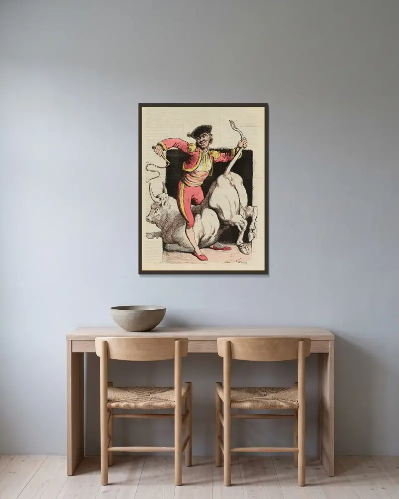 El Torreador von André Gill gerahmt an einer Wand