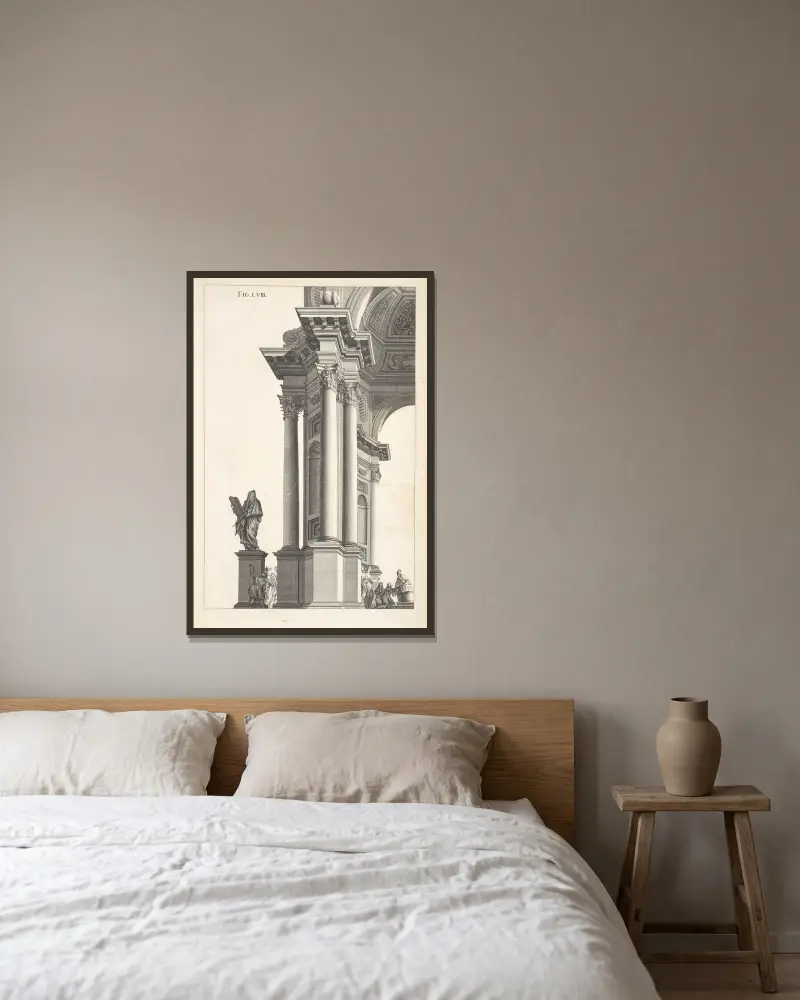 Teil eines achteckigen Werks in korinthischer Ordnung von Andrea Pozzo gerahmt an einer Wand