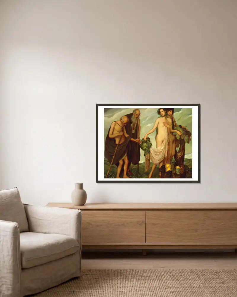 Das Geschenk von Ángel Zárraga gerahmt an einer Wand