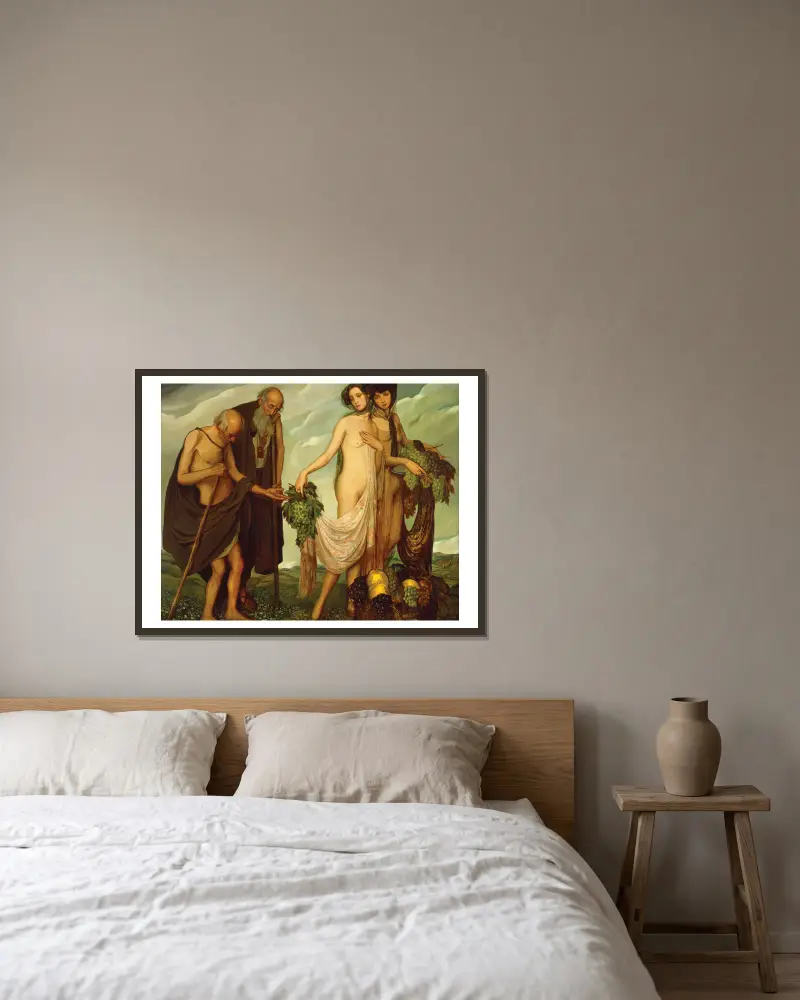 Das Geschenk von Ángel Zárraga gerahmt an einer Wand