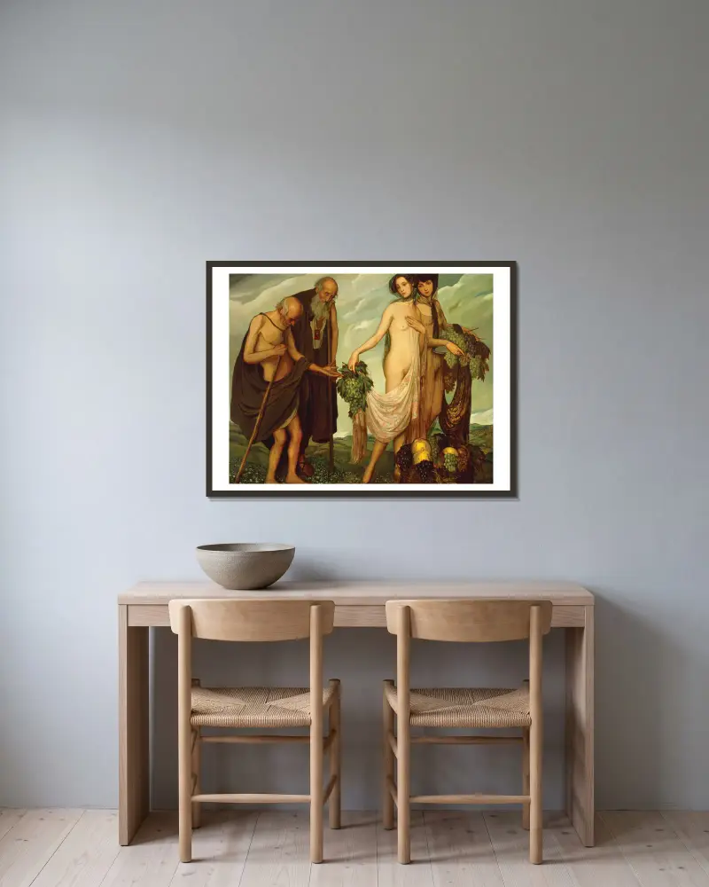 Das Geschenk von Ángel Zárraga gerahmt an einer Wand