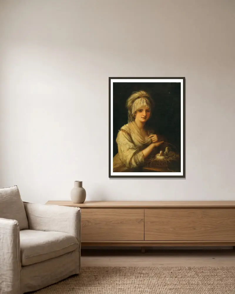 Allegori över äktenskaplig fred av Angelica Kauffmann inramad på en vägg